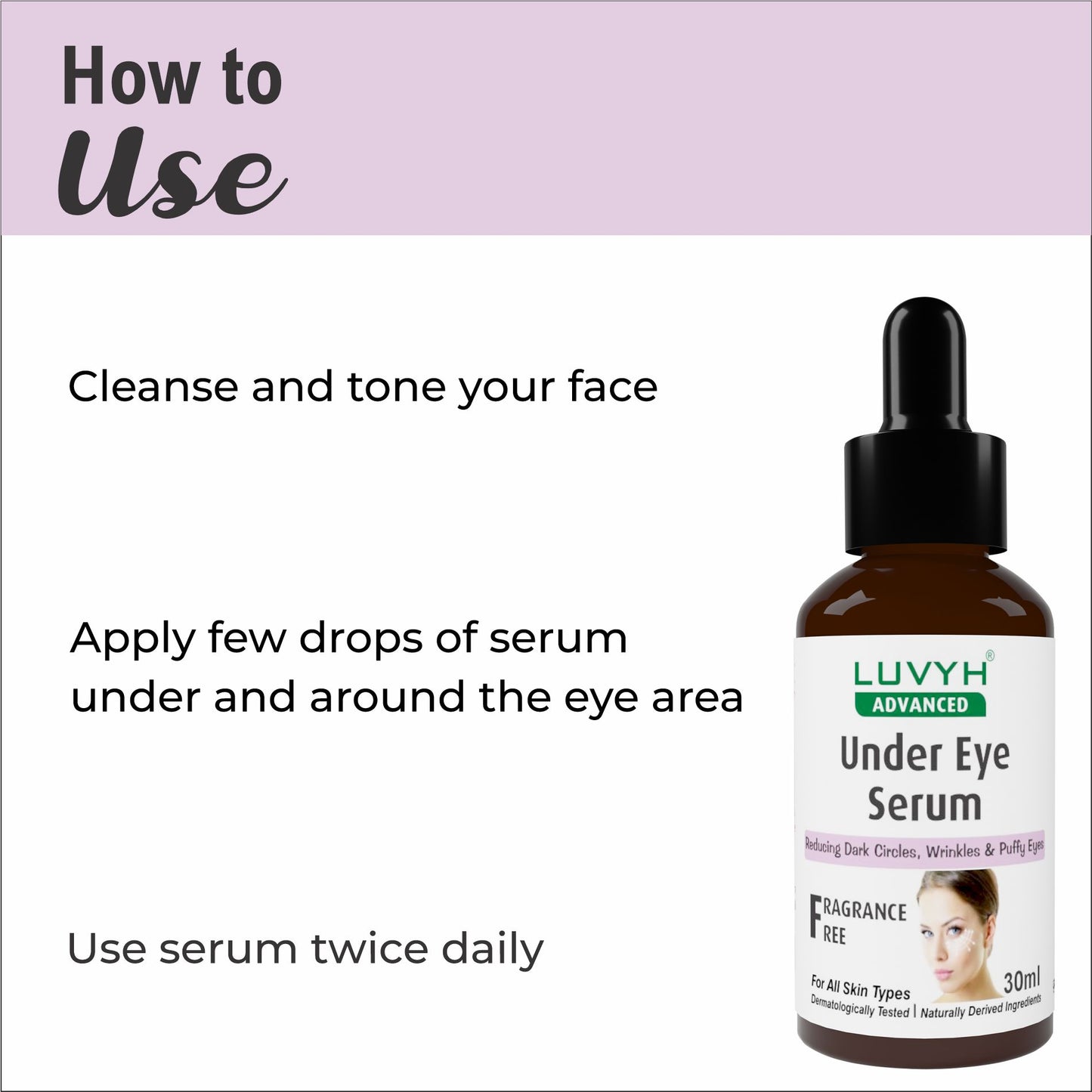 Luvyh Under Eye Serum for Dark Circles, Wrinkles & Puffiness 30ML