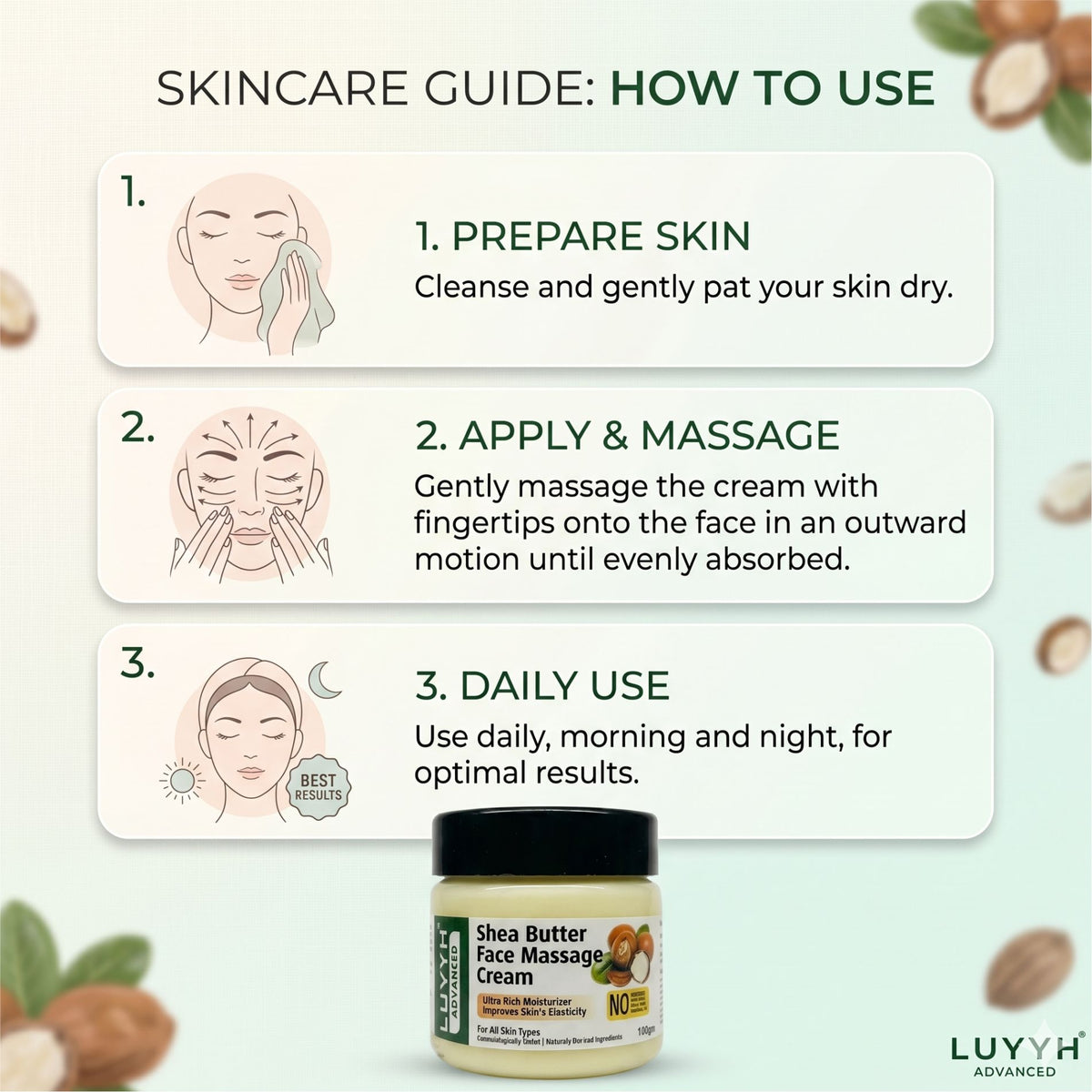 Luvyh Shea Butter Face Massage Cream  - 100gm