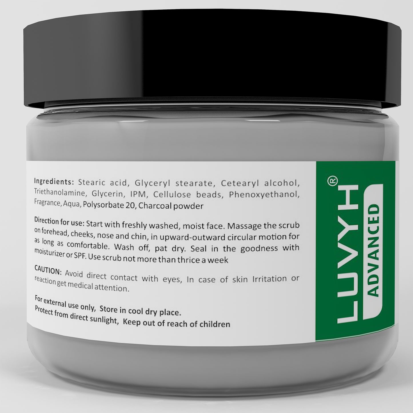 Luvyh Activated Charcoal Scrub  - 100gm