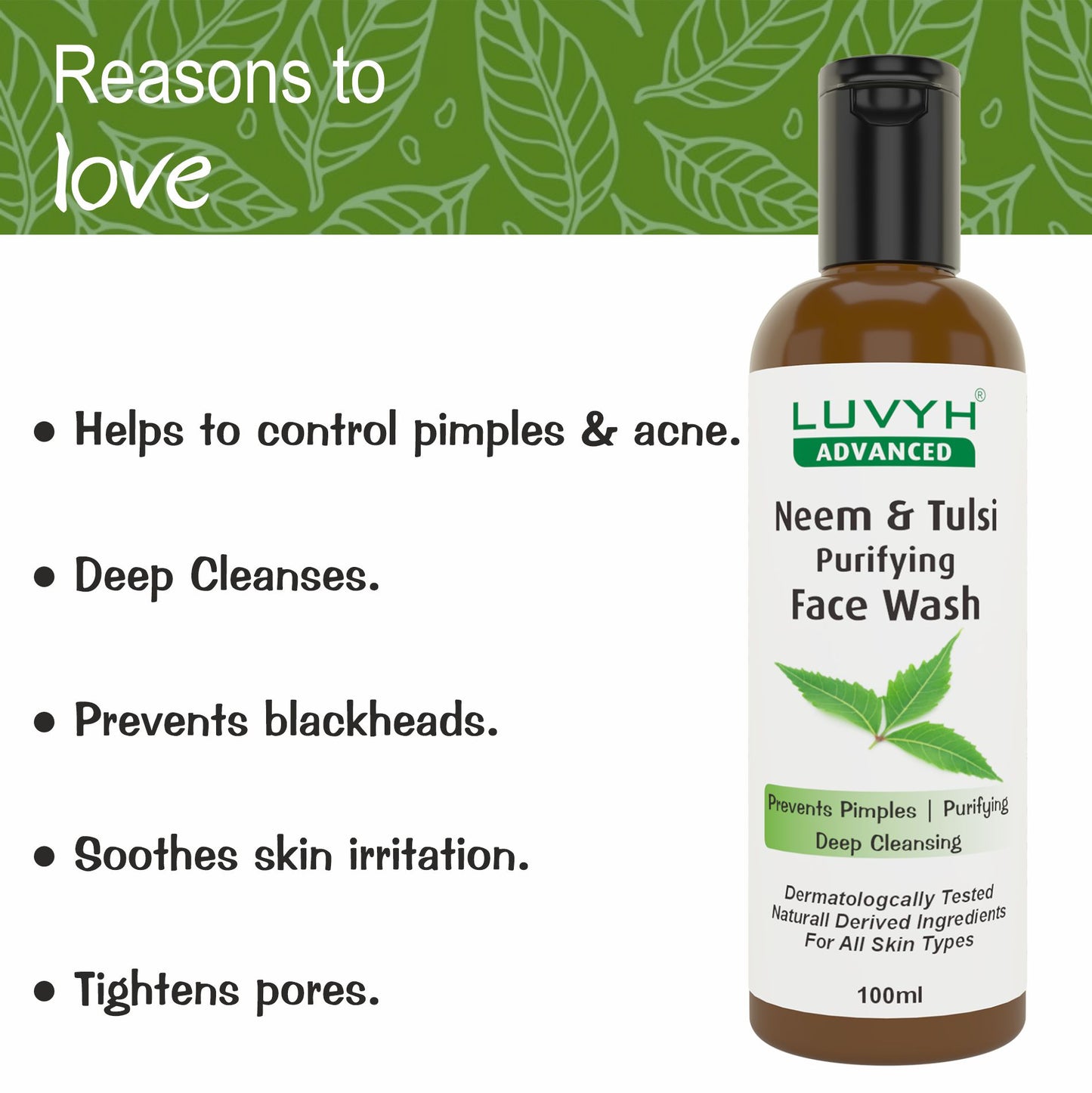 Luvyh Purifying Neem & Tulsi Face Wash 100ml