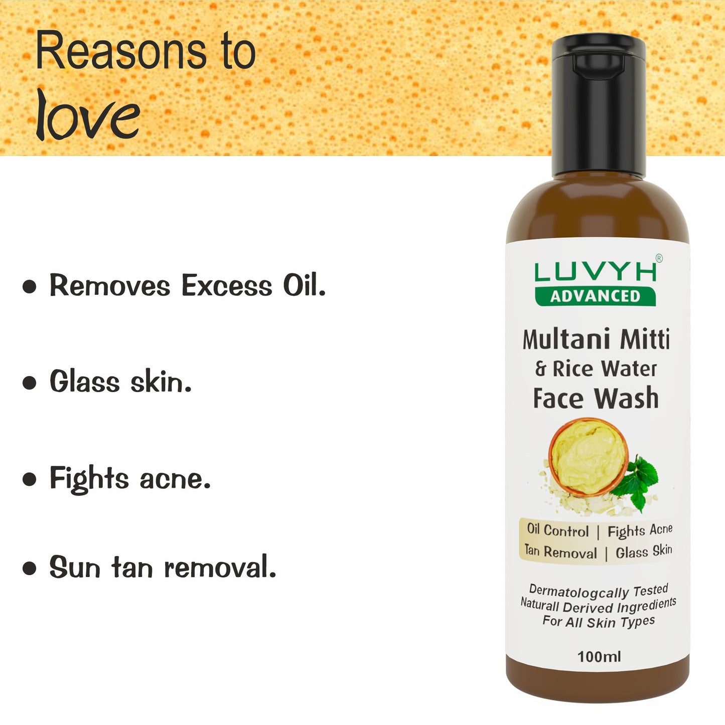 Luvyh Multani Mitti & Rice Water Face Wash 100ml