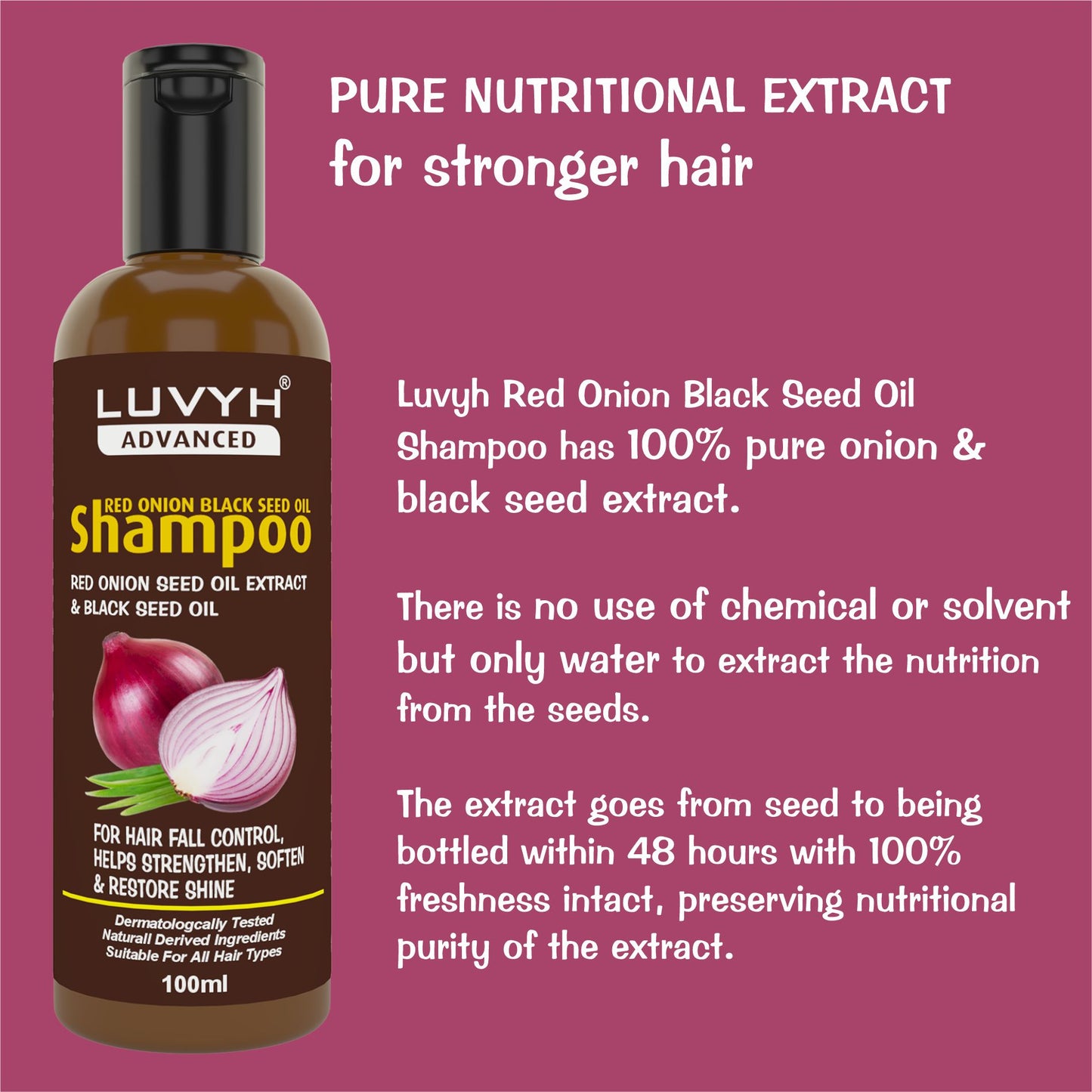 Luvyh Onion Black Seed Shampoo 100ml