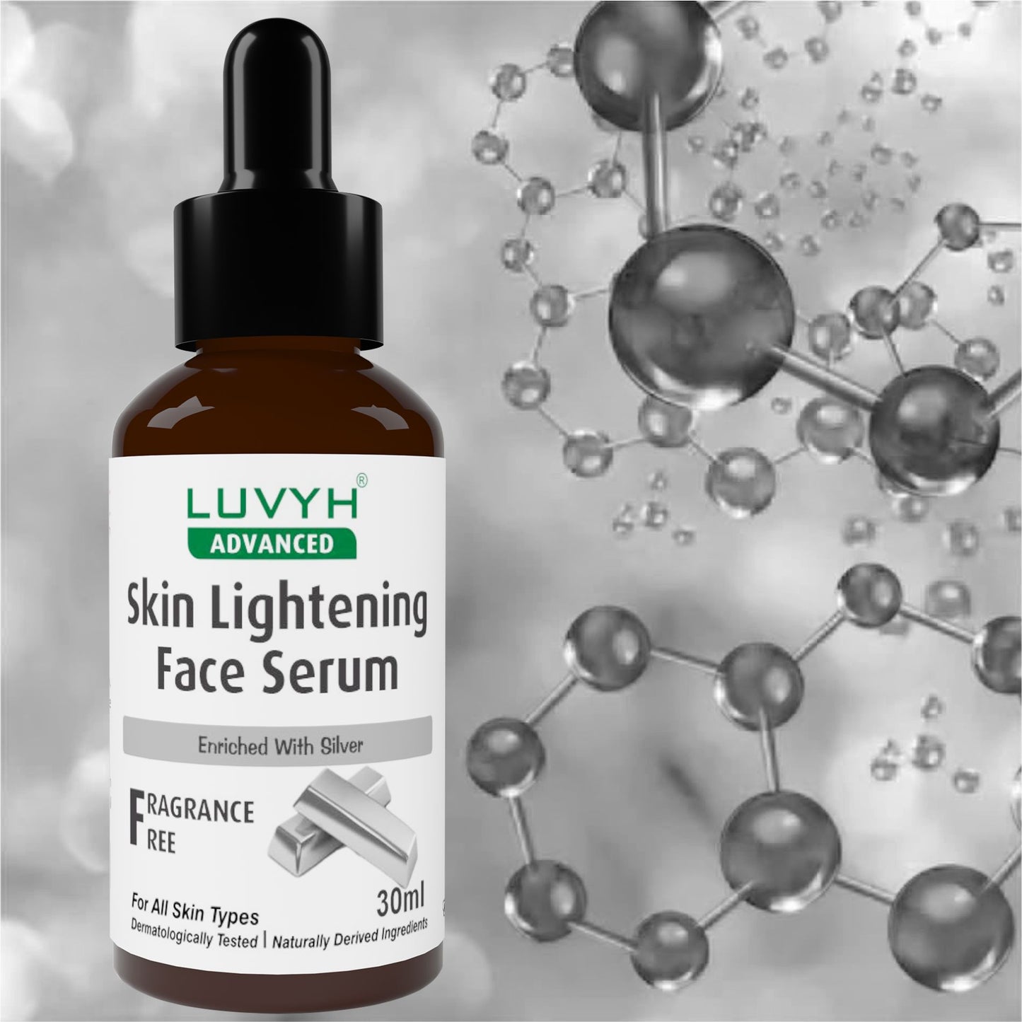 Luvyh Skin Lightening Face Serum enriched with silver 30ml